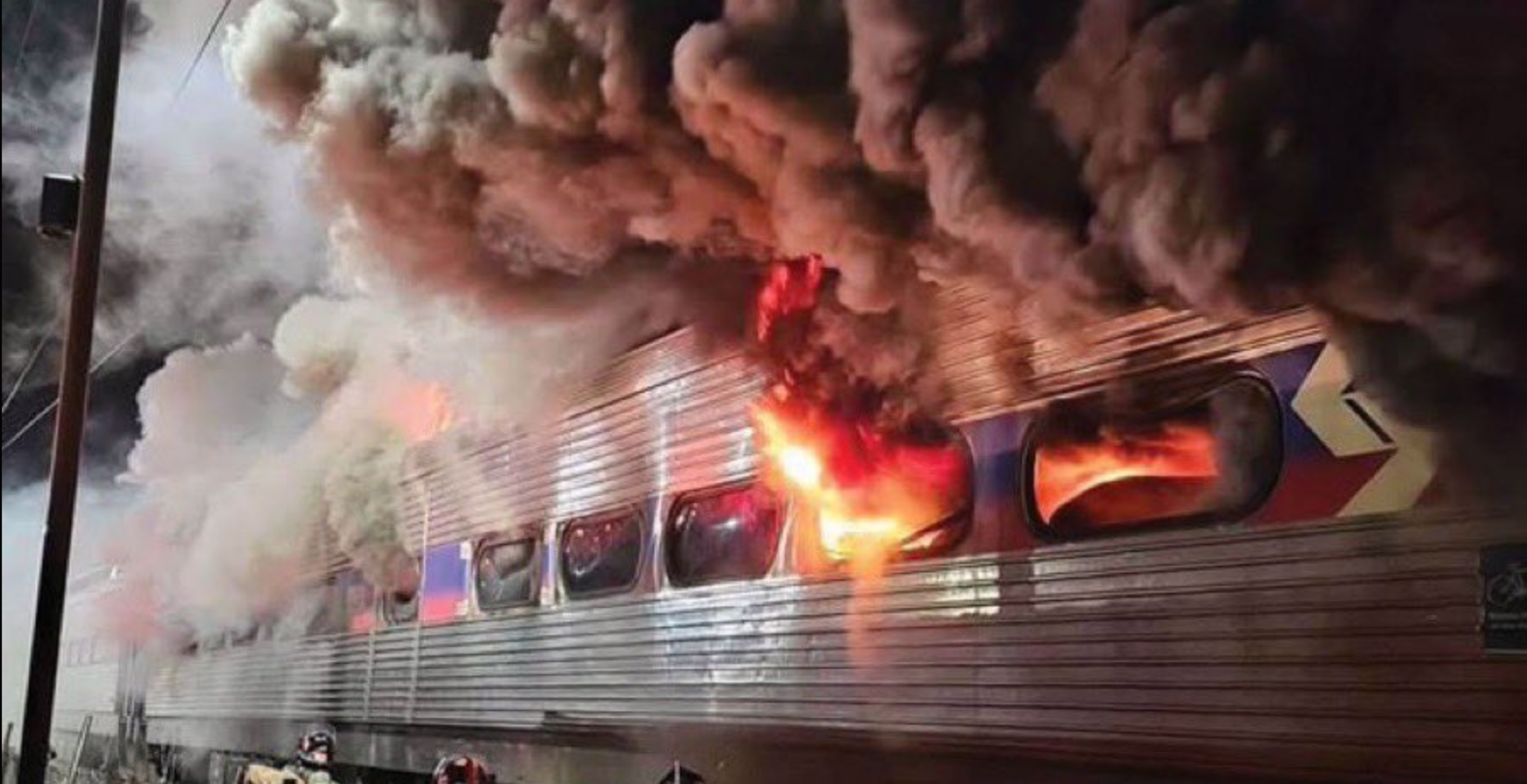 Passenger Train Bursts Into Flames Minutes Outside Of Philadelphia