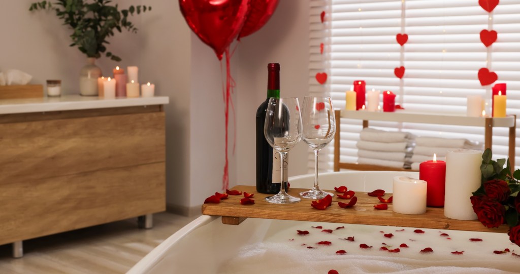 romantic bubble bath