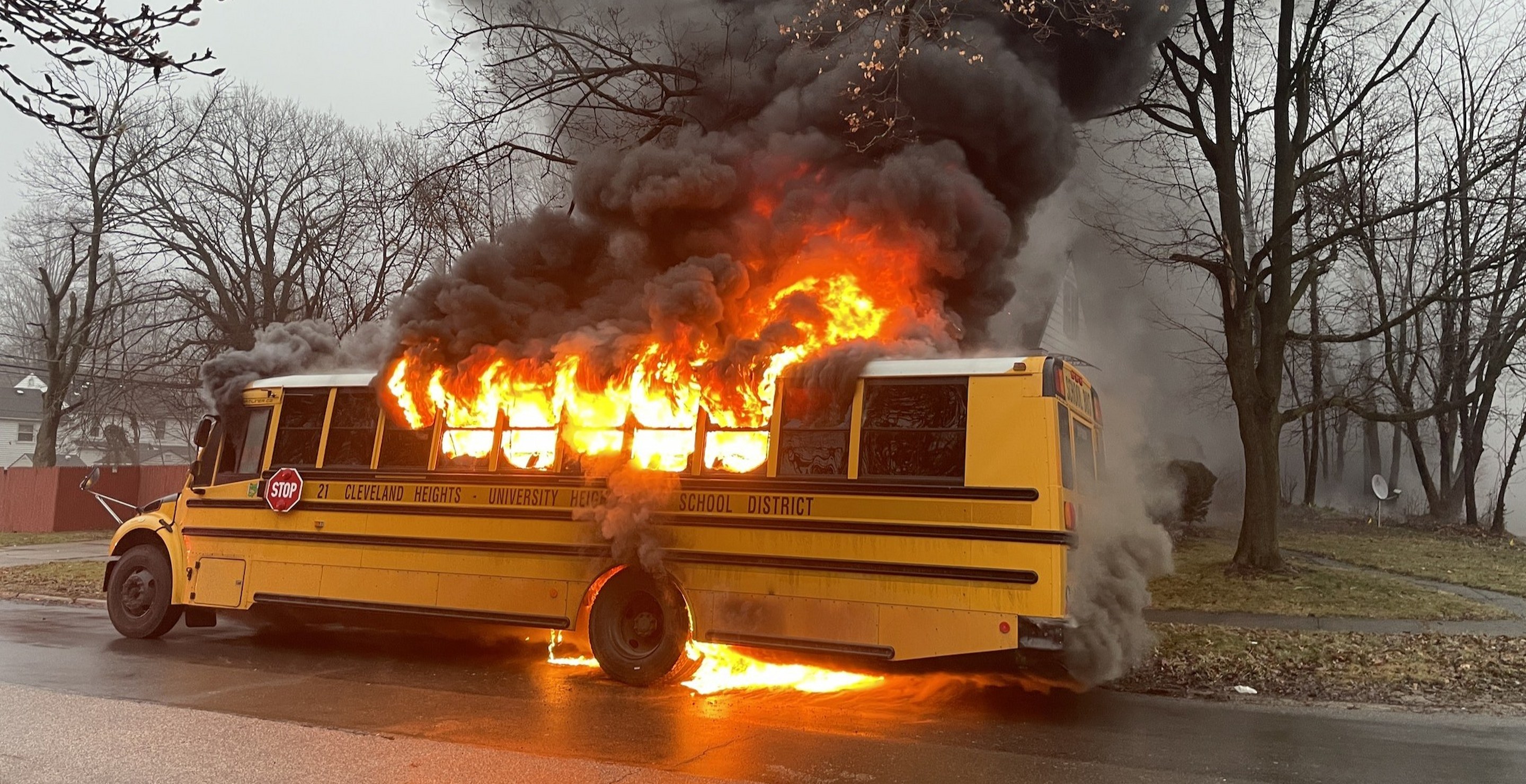 School Bus Catches Fire With 15 Students On Board, Driver Springs Into Action