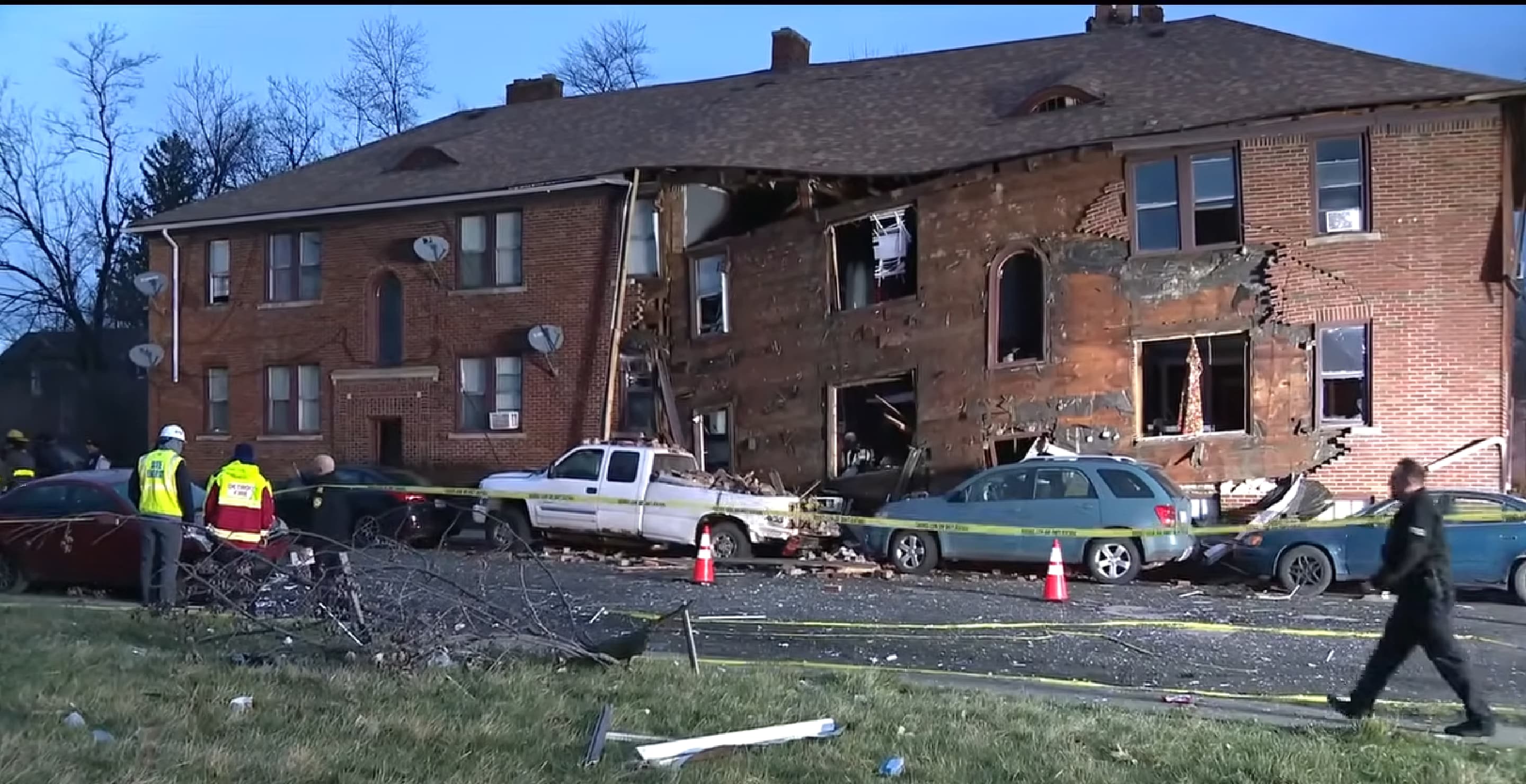 Detroit Apartment Building Explosion And Fire