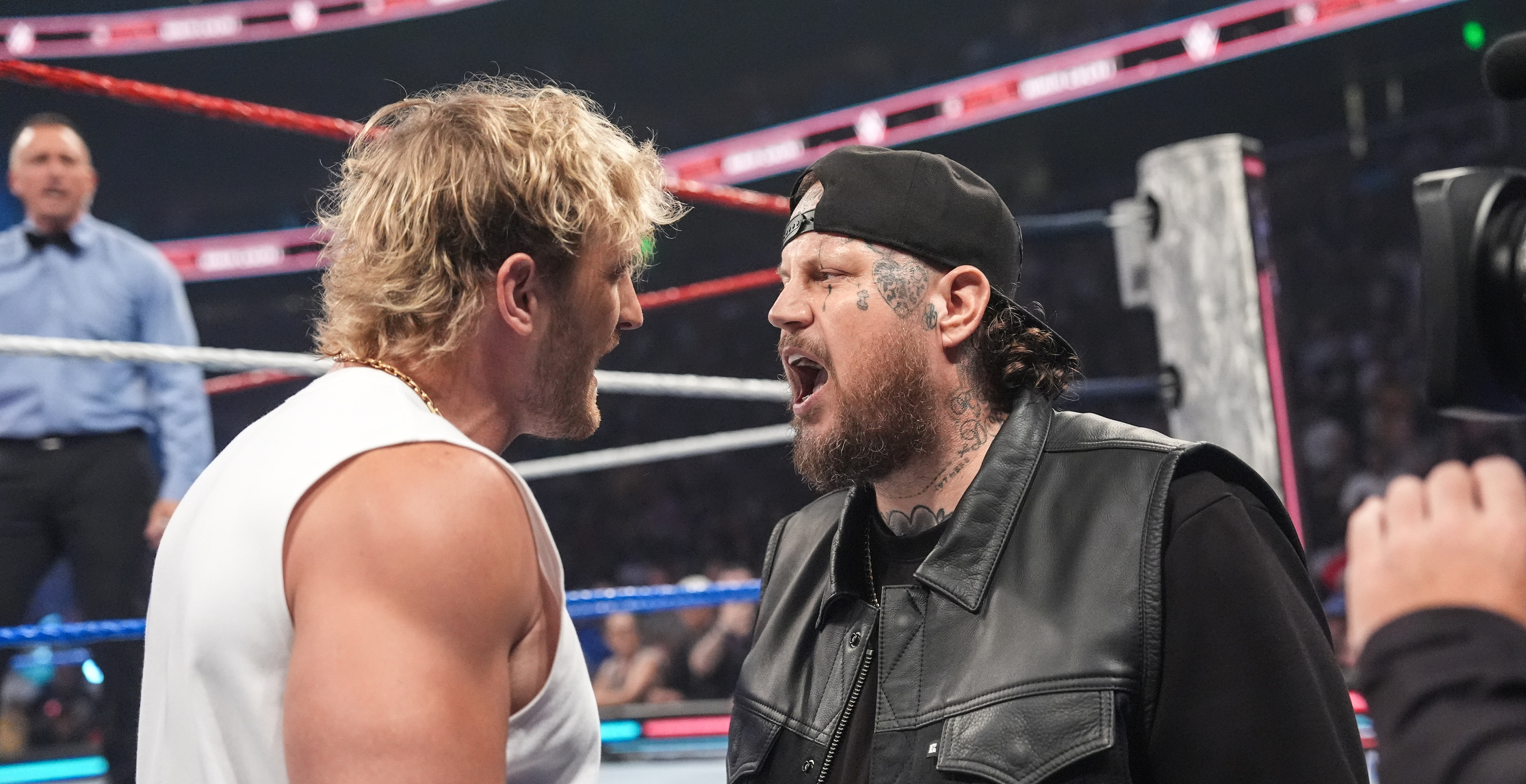 “Stay in Your Lane Stupid” Logan Paul Slaps Jelly Roll in the Face, Gets Body Slammed Through a Desk in Response