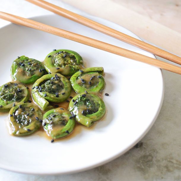 miso-fiddleheads