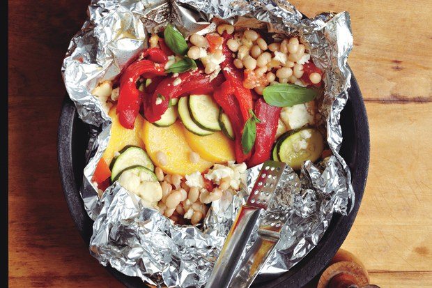 Polenta Stack with Navy Bean Salad