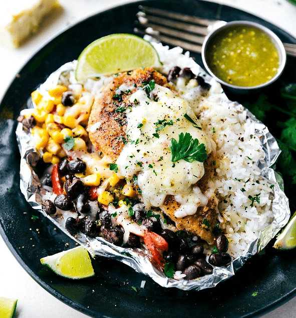 Creamy Salsa Verde Chicken, Rice, and Veggies
