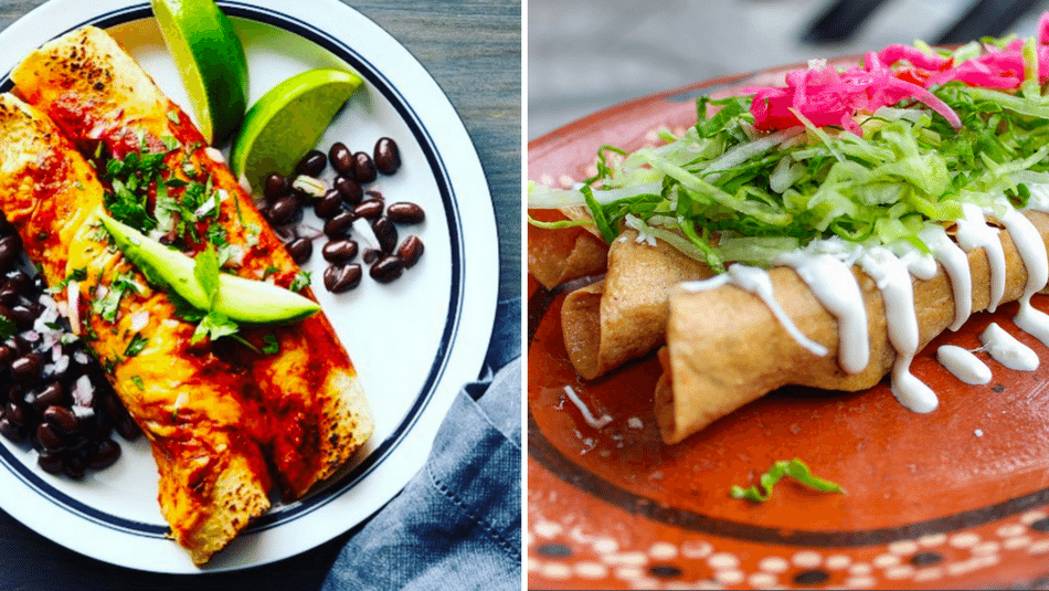 enchiladas vs Flautas tex mex