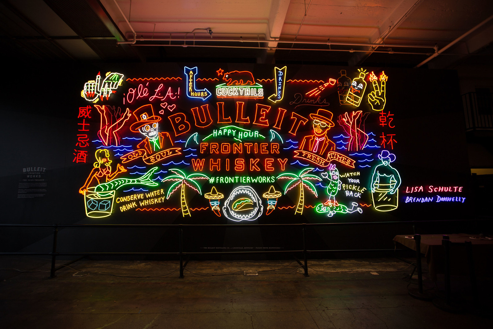 Bulleit Frontier Works NEON Project Billboard
