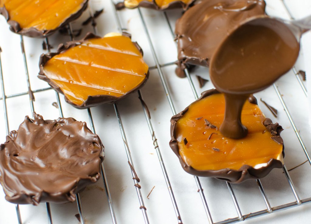 Chocolate on candy