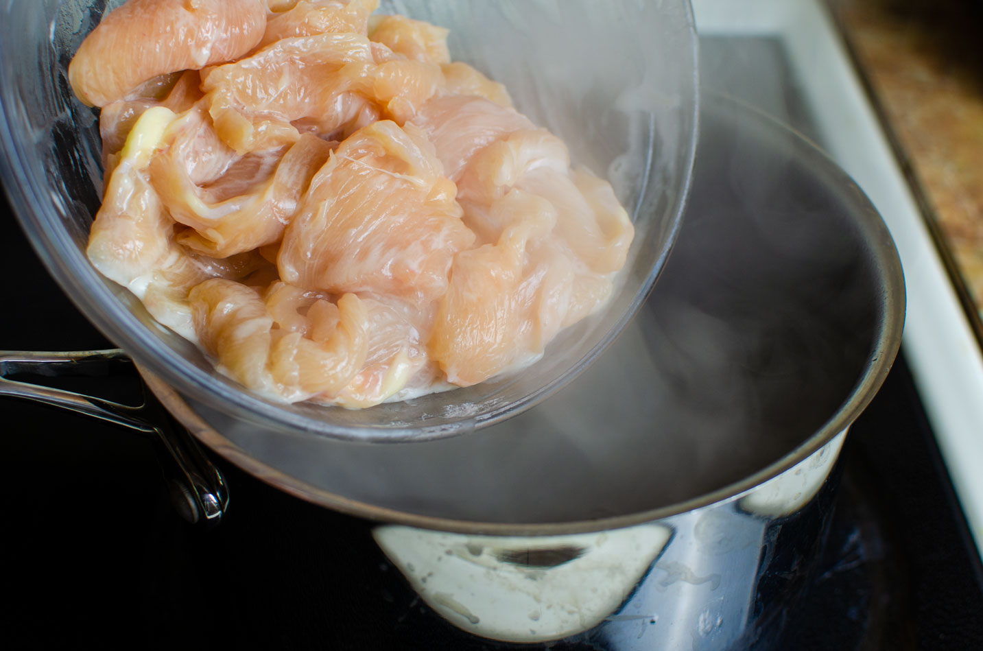 Adding Chicken to pot