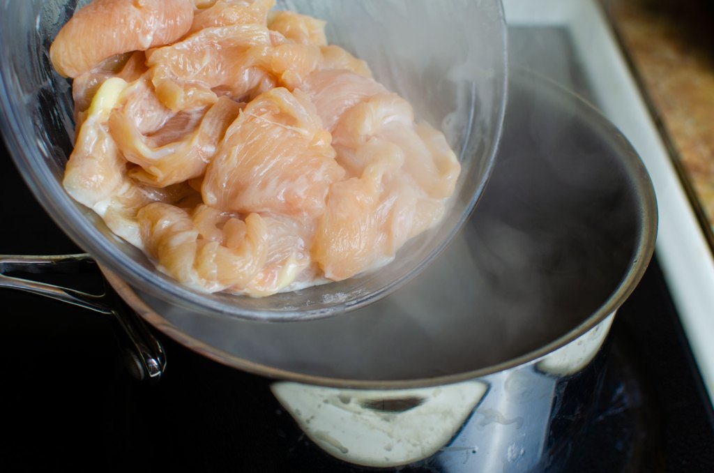 Adding Chicken to pot