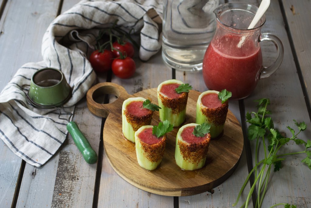 cocktails served in fruit