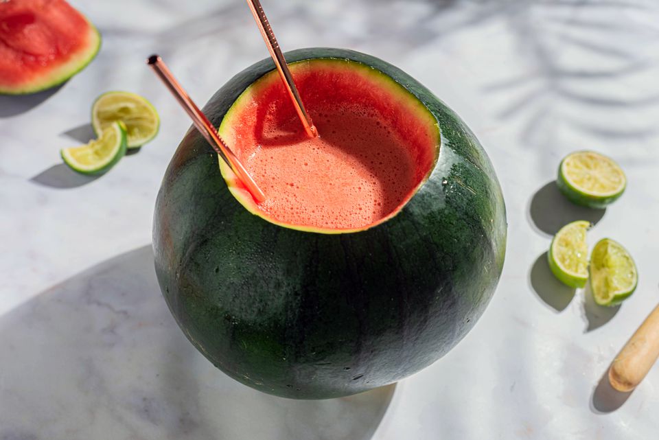 cocktails served in fruit