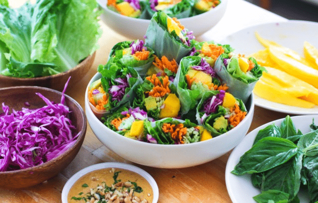 Mango spring rolls