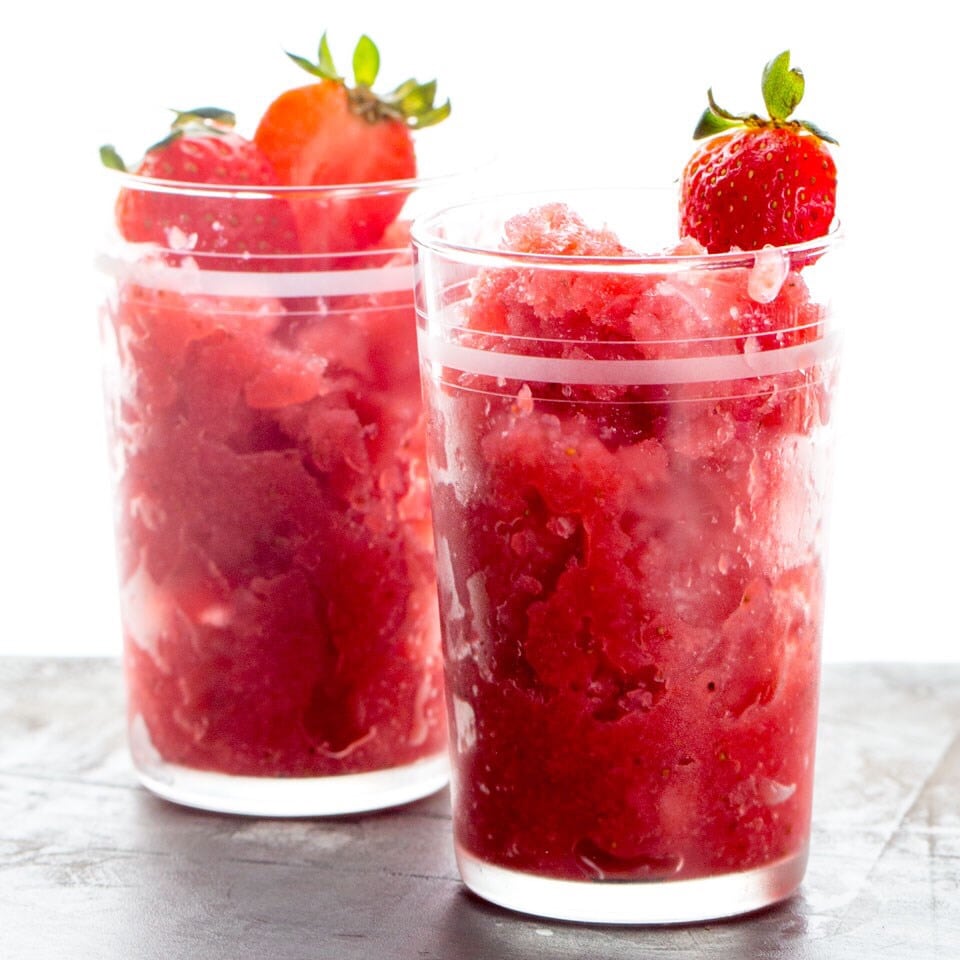 Granita with strawberry Boozy granita