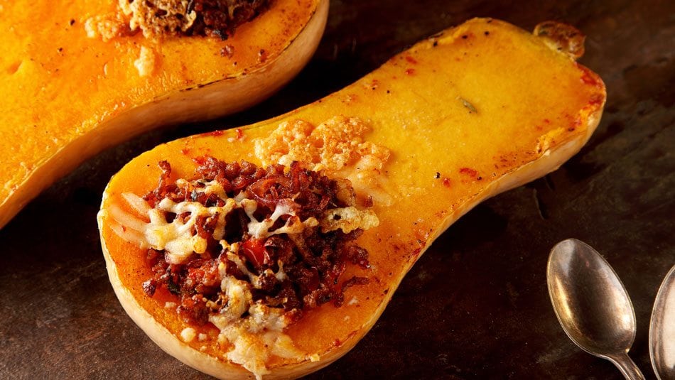 Stuffed Butternut Squash with Chorizo 