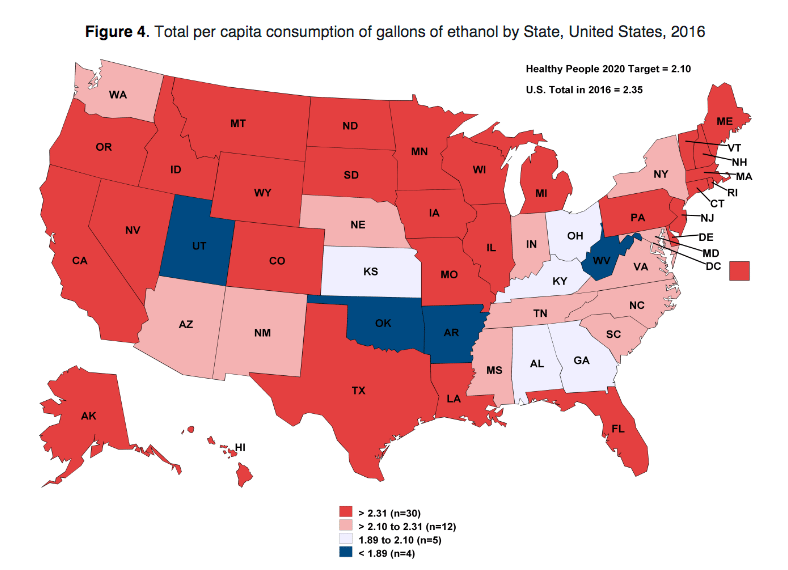 states that drink the most alcohol