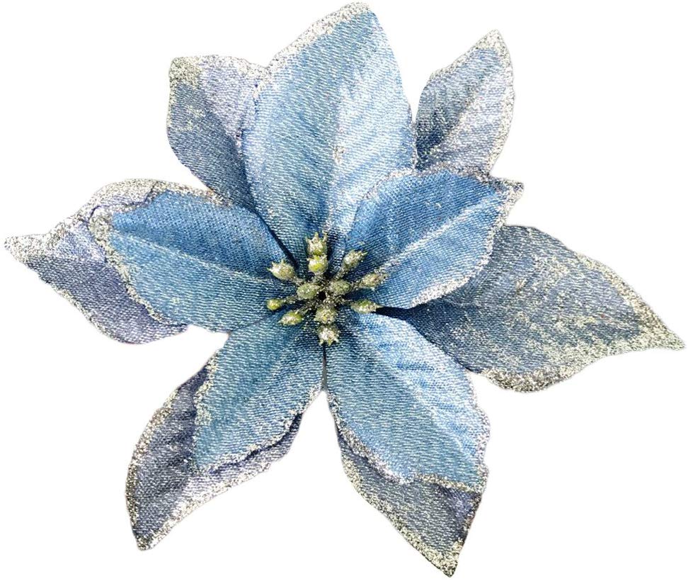 Glitter Poinsettia Christmas Tree Ornaments