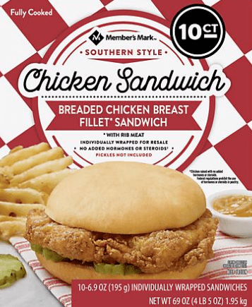 Member's Mark Southern Style Chicken Sandwich, Frozen (10 ct.)