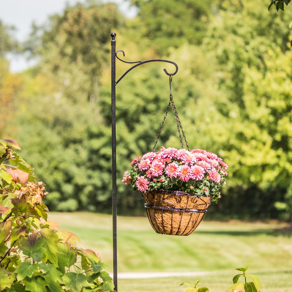 64 in. Black Steel Deluxe Shepherd Hook