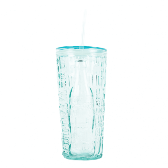 Coca-Cola Recycled Glass Tumbler W:Straw 17oz
