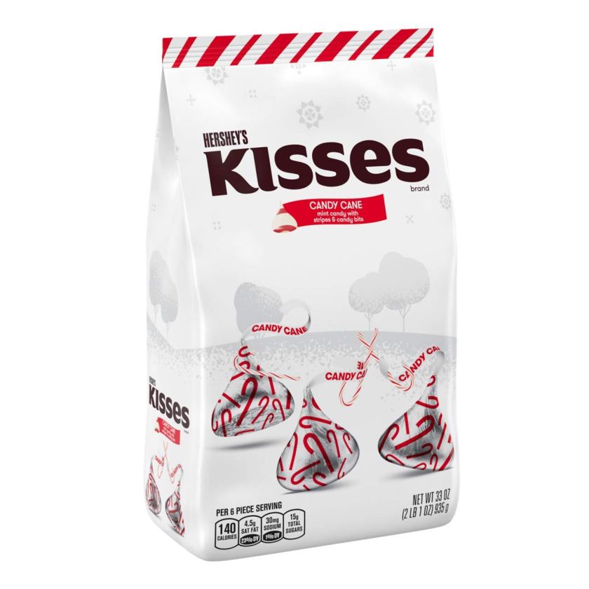 HERSHEY'S KISSES Christmas Candy Cane Chocolate Mint