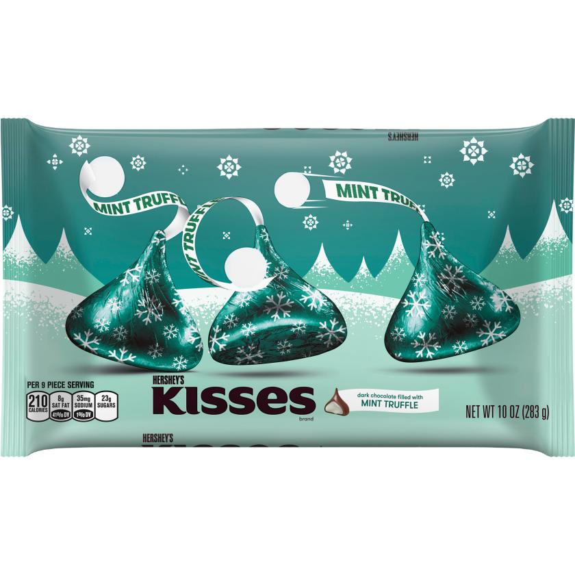 Hershey's, Holiday Kisses Dark Chocolate Filled with Mint Truffle