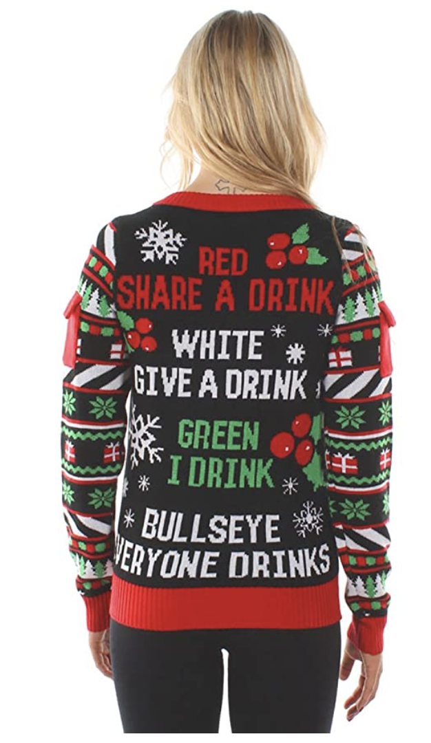 tipsy elves drinking game sweater