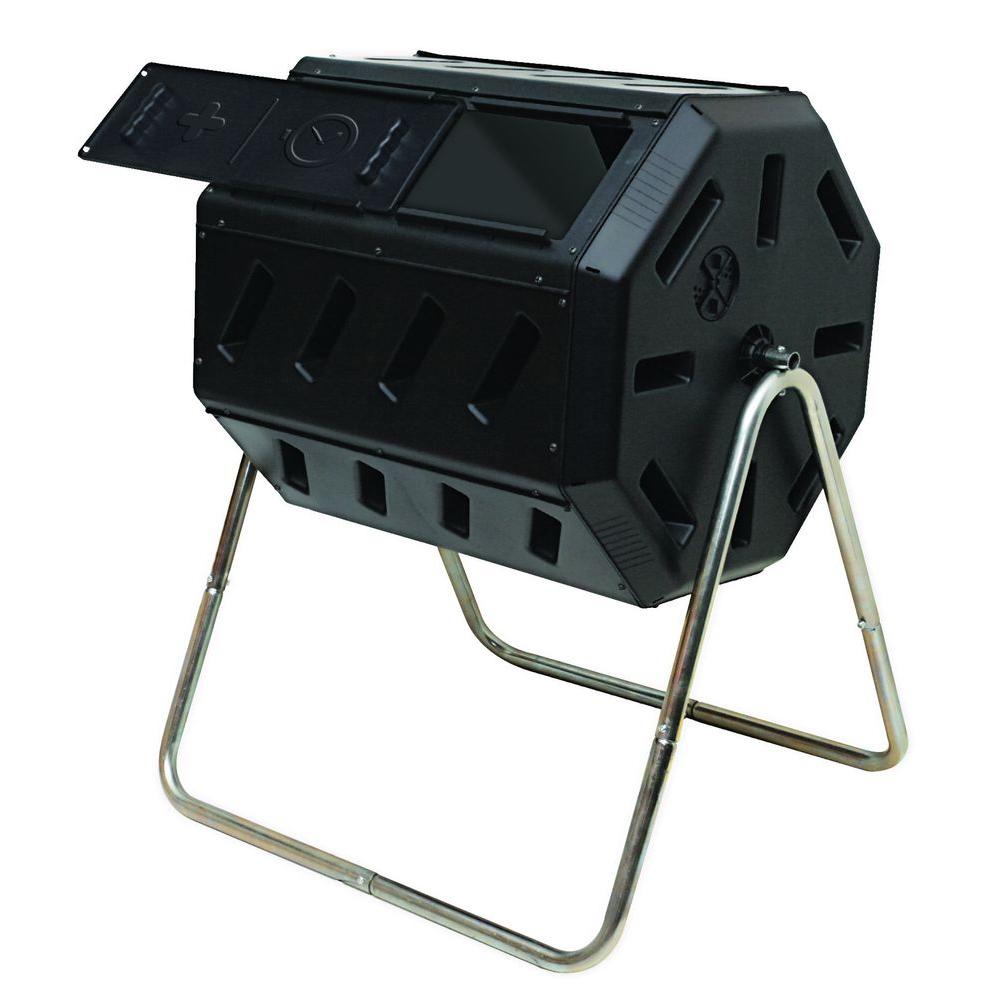 Tumbling Composter with Two Chambers for Efficient Batch Composting