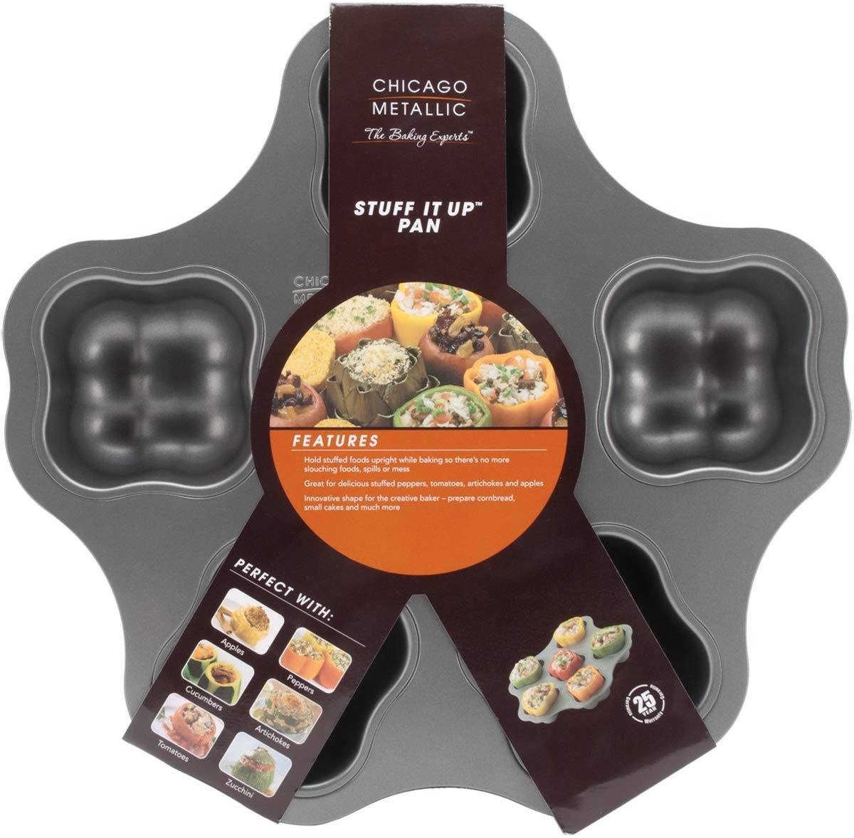 Chicago Metallic Professional 6-Cup Non-Stick 'Stuff It Up' Pan, 14.5-Inch