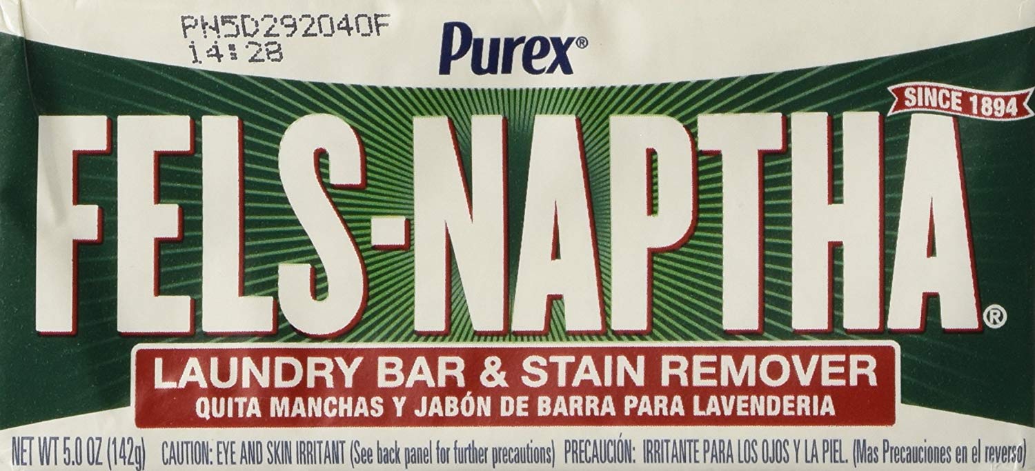 Fels Naptha Laundry Soap Bar & Stain Remover - Pack of 2, 5.0 Oz per bar