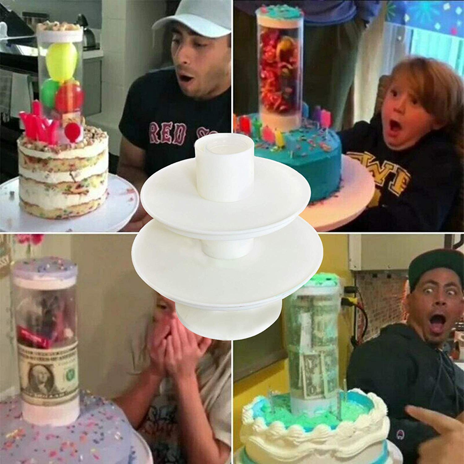 Futurelove Surprise Cupcake Stand, 2 in 1 Popping Cake and Cupcake Stand, Surprise Stand Musical Popping Cake Stand