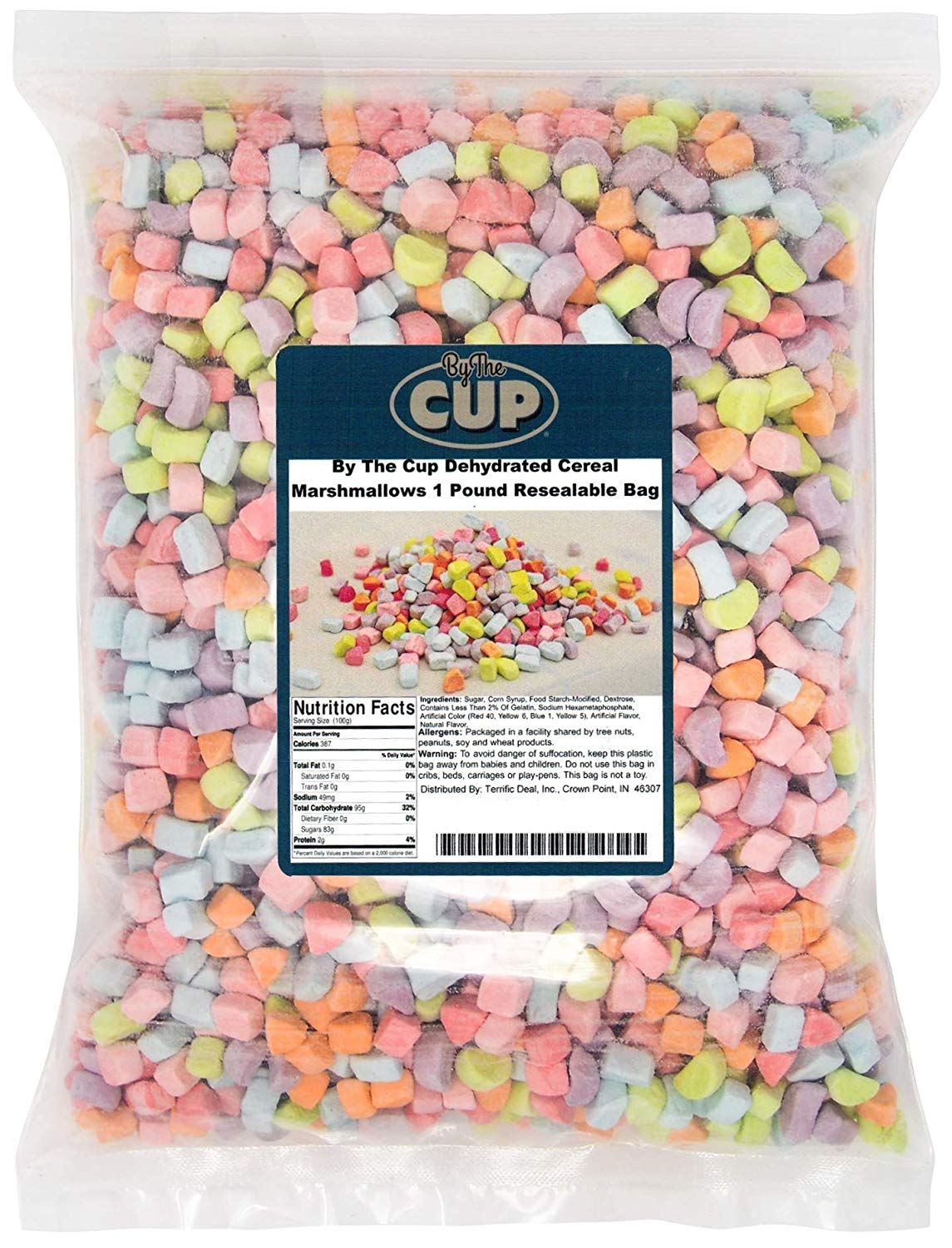 By The Cup Dehydrated Cereal Marshmallows 1 Pound Resealable Bag