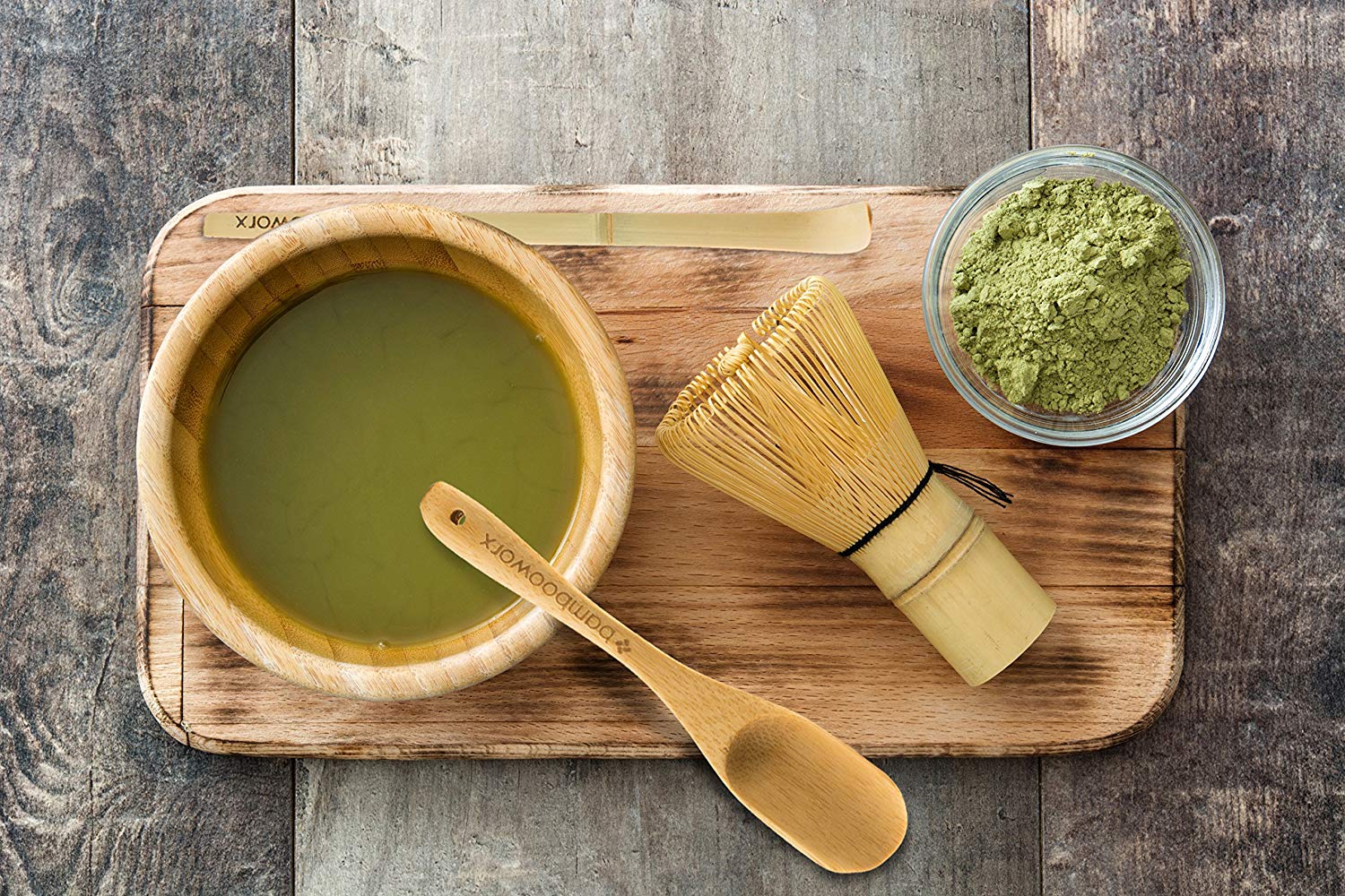 BAMBOOWORX Japanese Tea Set, Matcha Whisk (Chasen), Traditional Scoop (Chashaku), Tea Spoon
