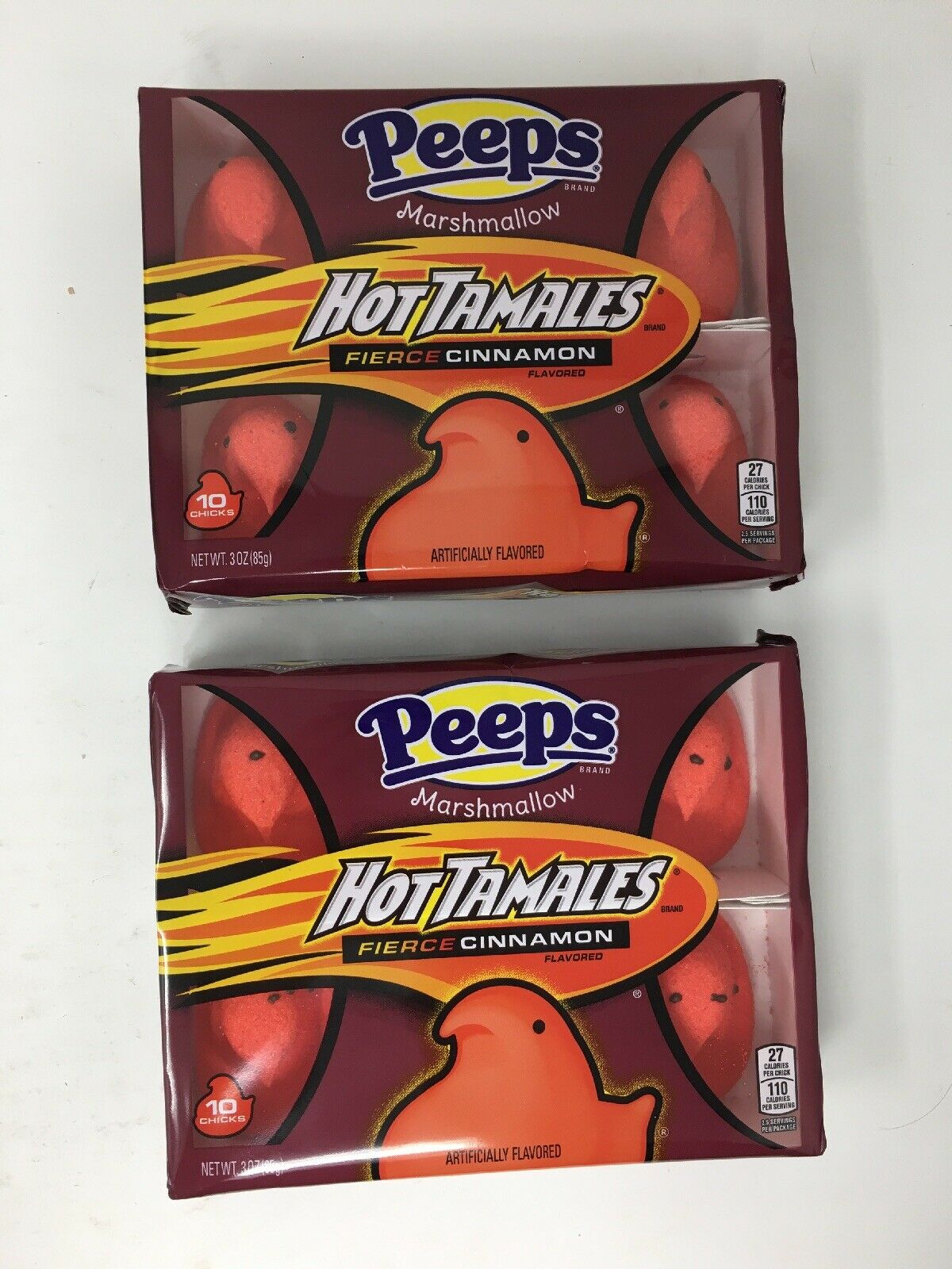 Hot Tamales Limited Edition PEEPS Fierce Cinnamon Marshmallow Chicks Pack of 2