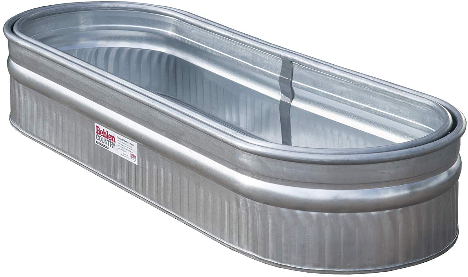 Behlen Country 50130218K 2' x 1' x 6' Round-End Galvanized Steel Stock Tank