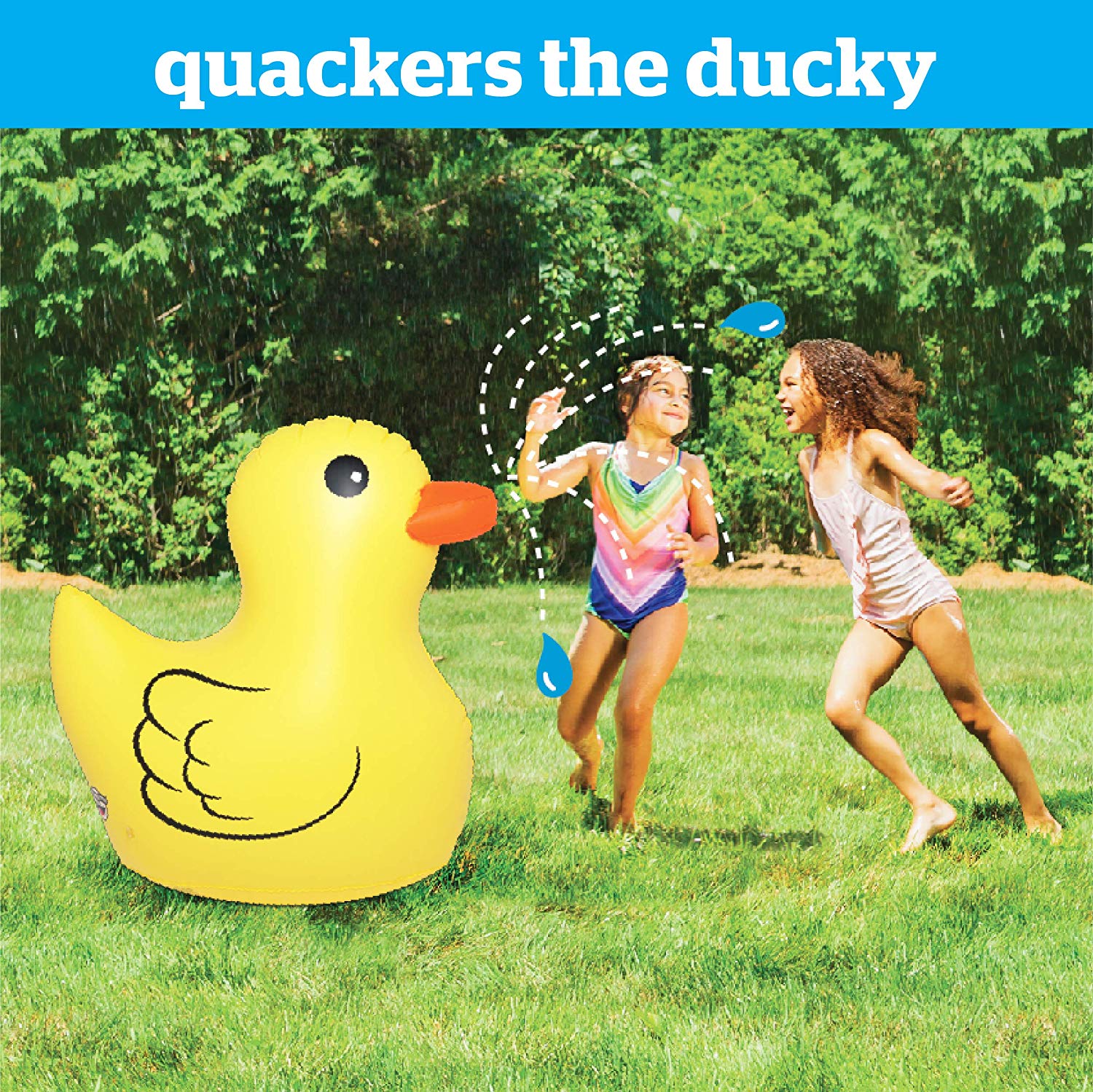 BigMouth Inc Inflatable Yellow Ducky Kids Yard Sprinkler - Cute 2-Foot Inflatable Duck Sprinkler