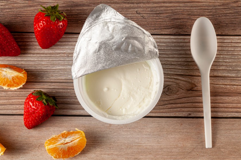 A quick store bought Greek yogurt snack
