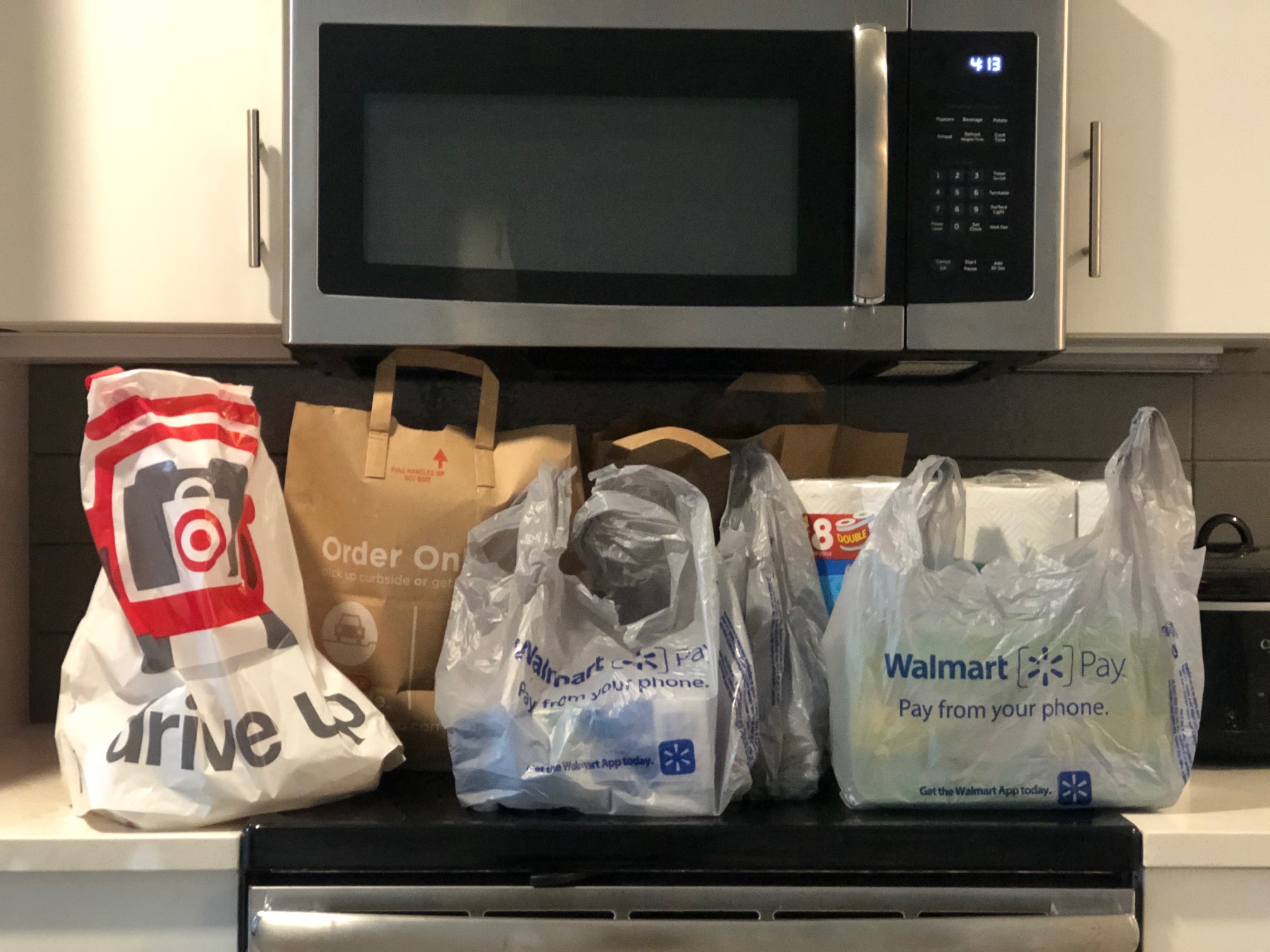 heb curbside pickup and walmart bag
