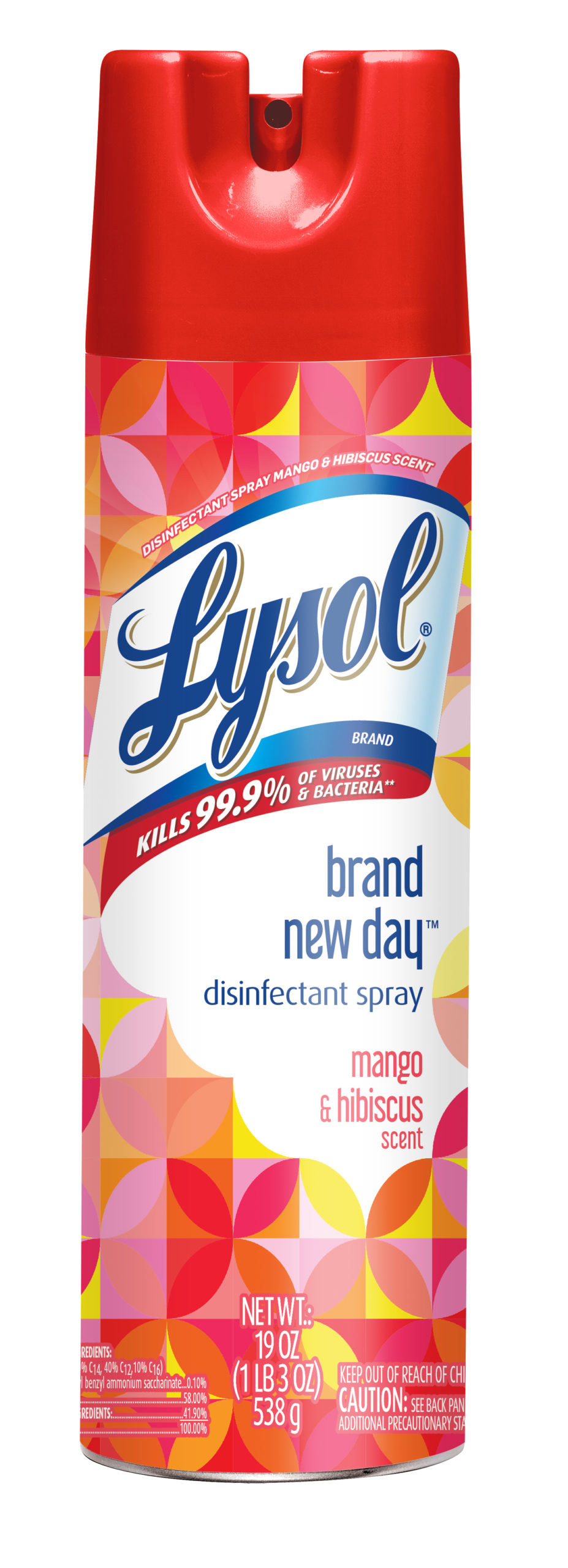 Lysol Disinfectant Spray, Mango & Hibiscus, Brand New Day, 19oz