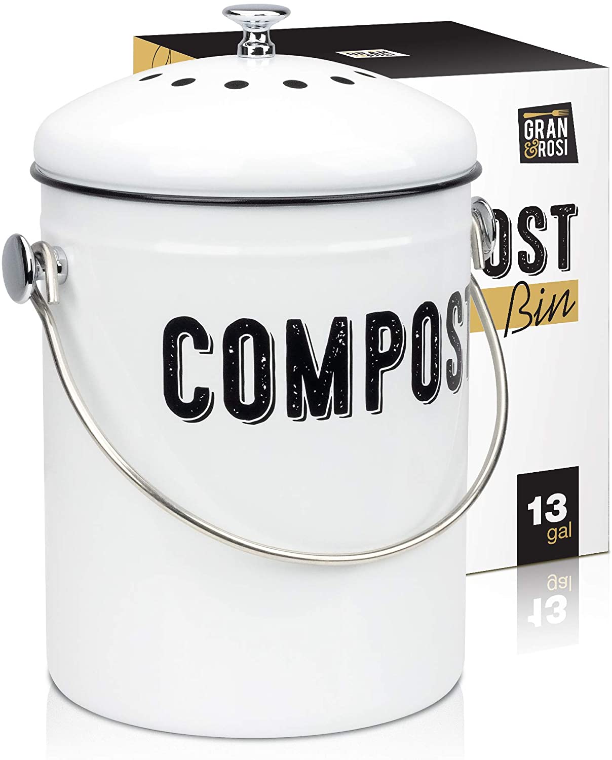 Stylish Farmhouse Kitchen Compost Bin