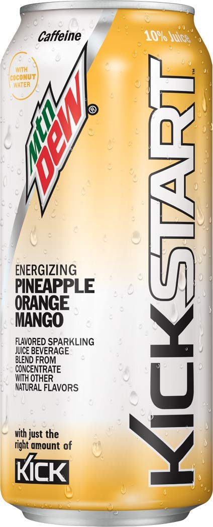Mountain Dew Kickstart, Pineapple Orange Mango, 16 Fl Oz (12 Count)