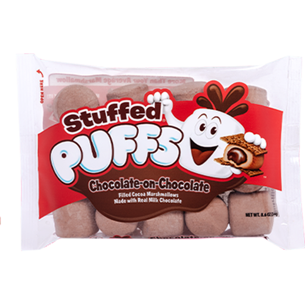 chocolate on chocolate stuffed puffs