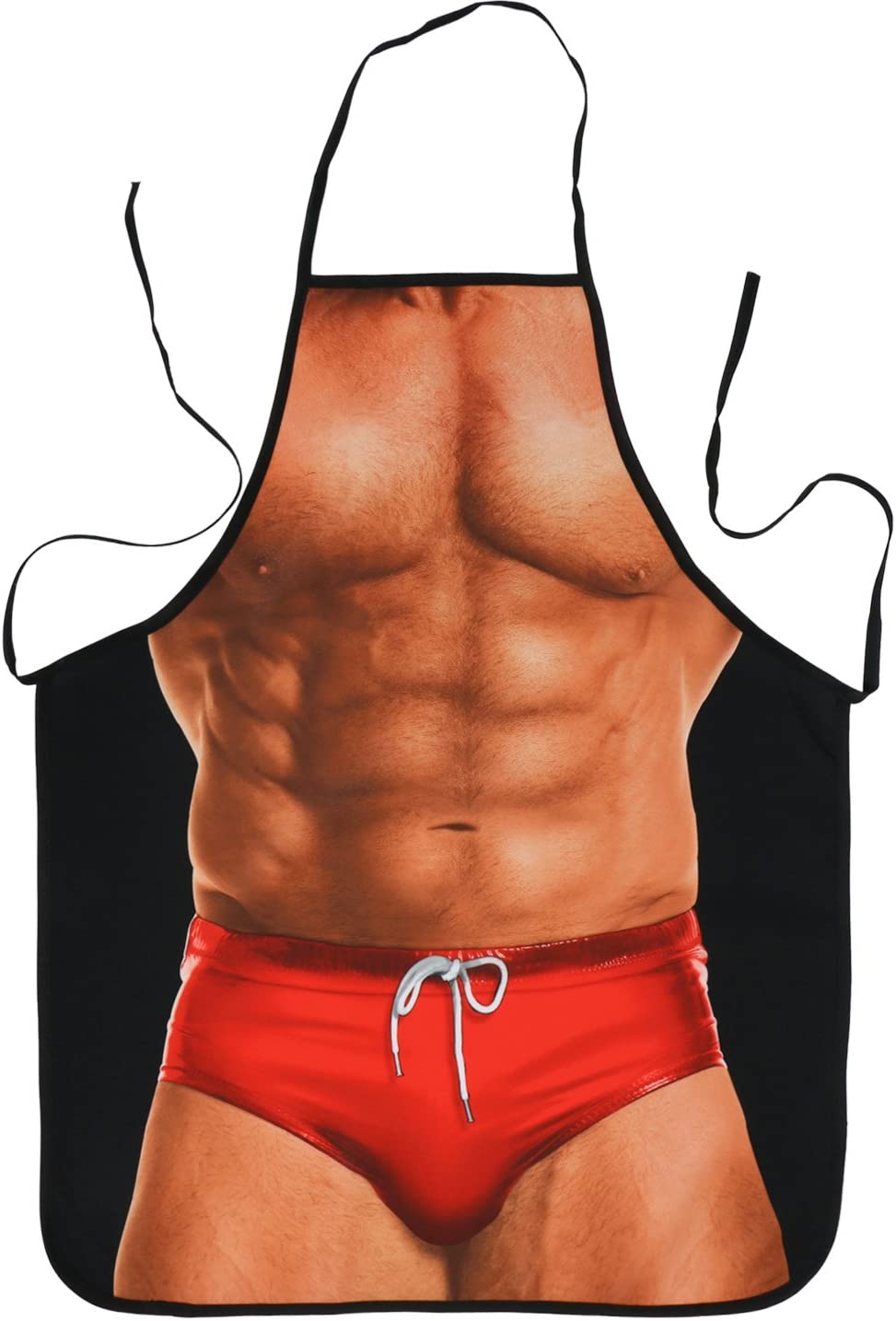 Landisun Apron Kitchen Chef Cooking 1 Piece of Creative Funny Grilling Baking (Macho Muscle Man)