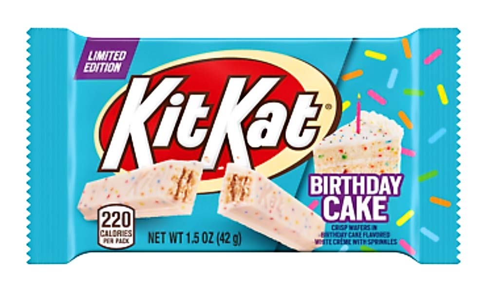 Birthday Cake Kit Kat Bar White Chocolate Limited Edition 4 Pack 1.5 Oz Bars
