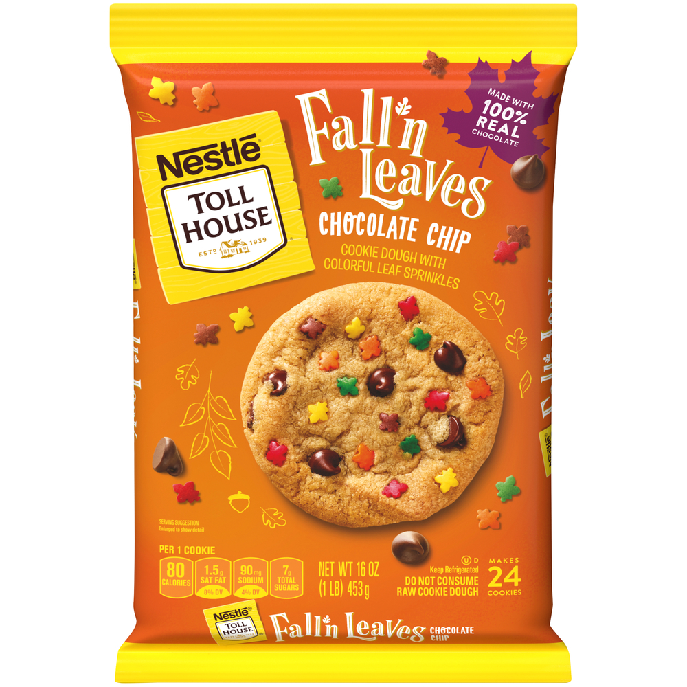 NESTLE TOLL HOUSE Fall'n Leaves Chocolate Chip Cookie Dough 16 oz. Pack
