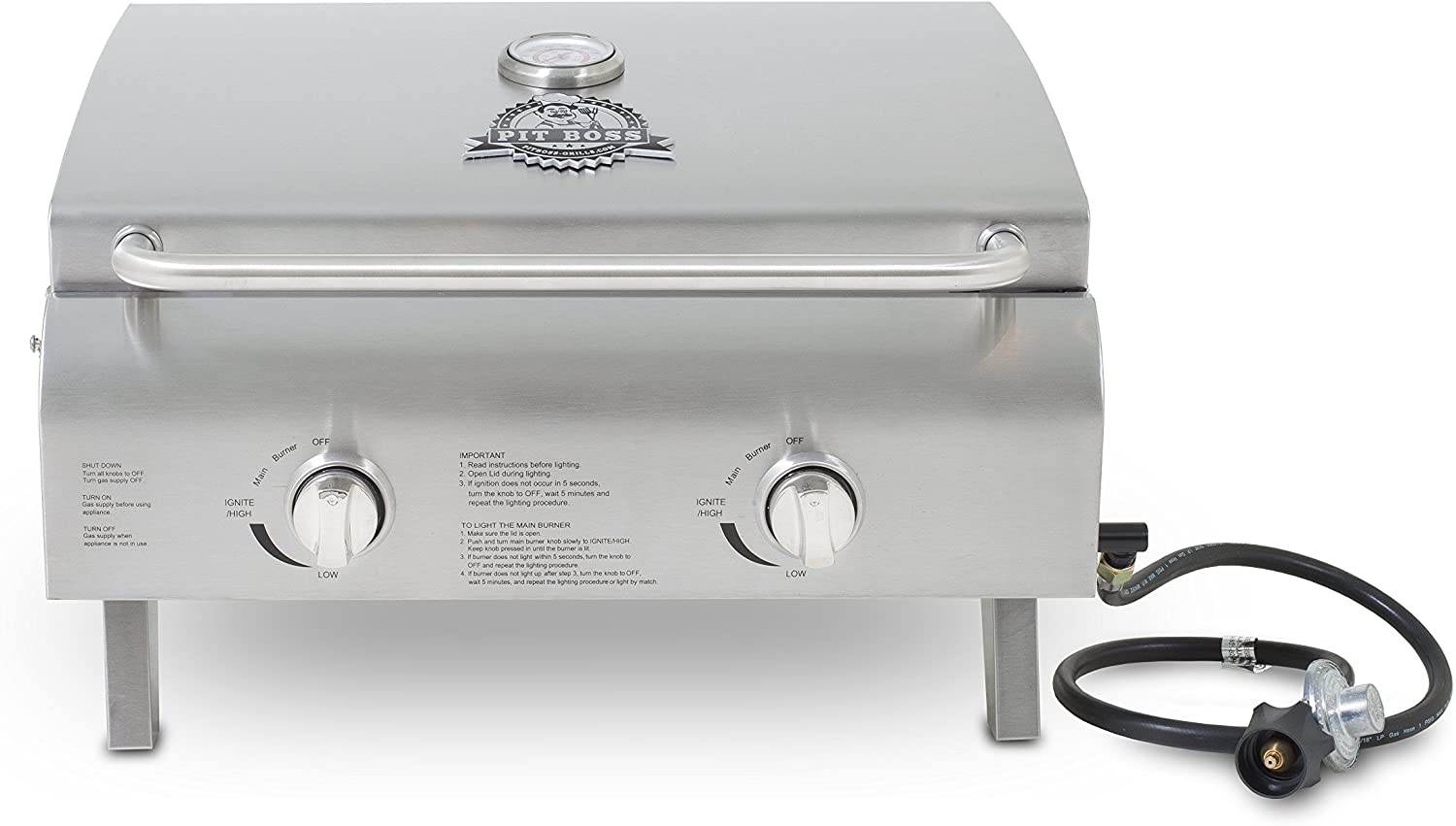Pit Boss Grills 75275 Stainless Steel Two-Burner Portable Grill