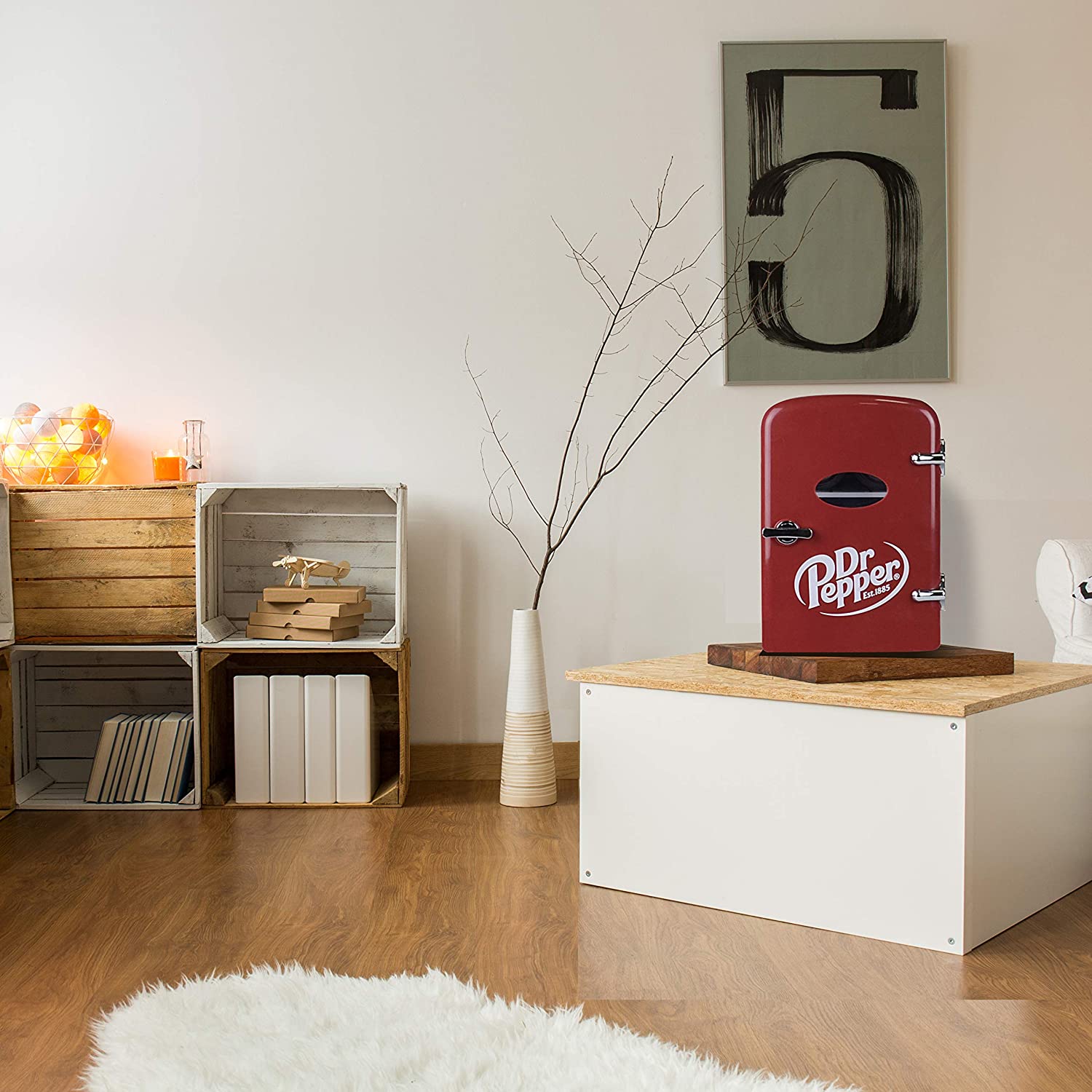 2 CURTIS MIS135DRP DR. Pepper Mini Portable Compact Personal Fridge Cools & Heats, 4 Liter Capacity, 6 Cans, Makeup, Skincare, Freon-Free & Eco Friendly, Includes Home Plug & 12V Car Charger, MAROON