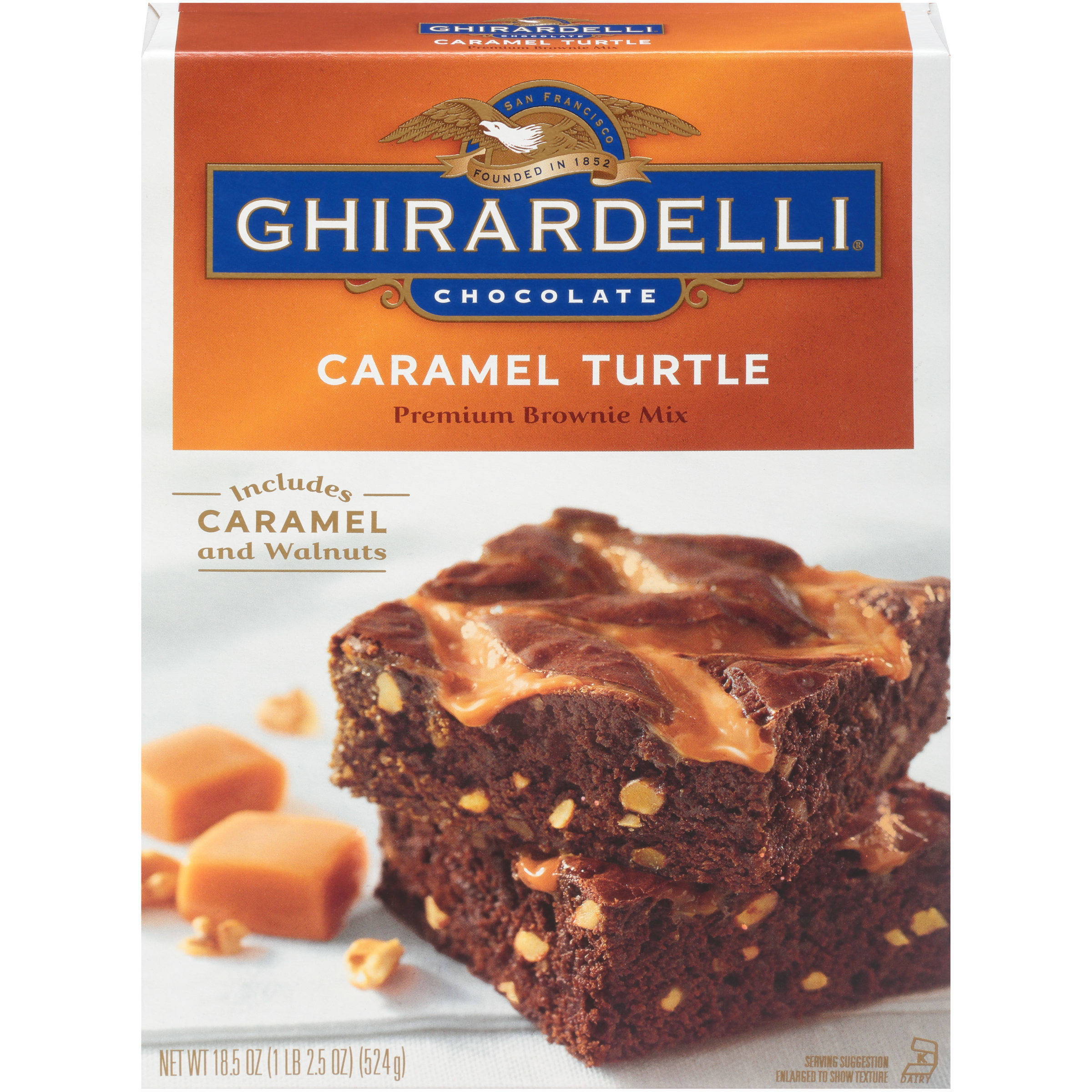 Ghirardelli&reg; Chocolate Caramel Turtle Premium Brownie Mix 18.5 oz. Box