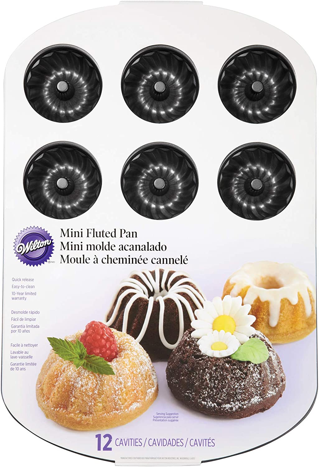 Wilton Mini Fluted Tube Pan, 12-Cavity - ,Black