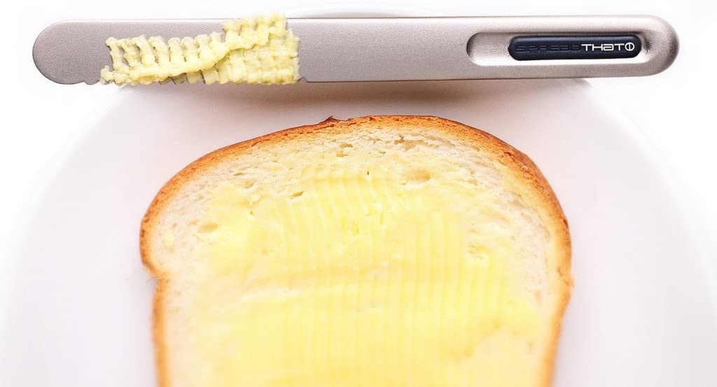 2 THAT! Spread That Serrated Warming Butter Knife, Black