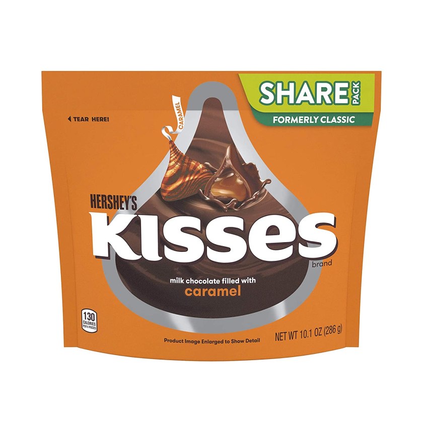 HERSHEY'S KISSES Chocolate Caramel Candy, 10.1 oz Bag